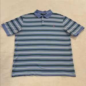 Polo Ralph Lauren Striped Blue and Green Polo Shirt